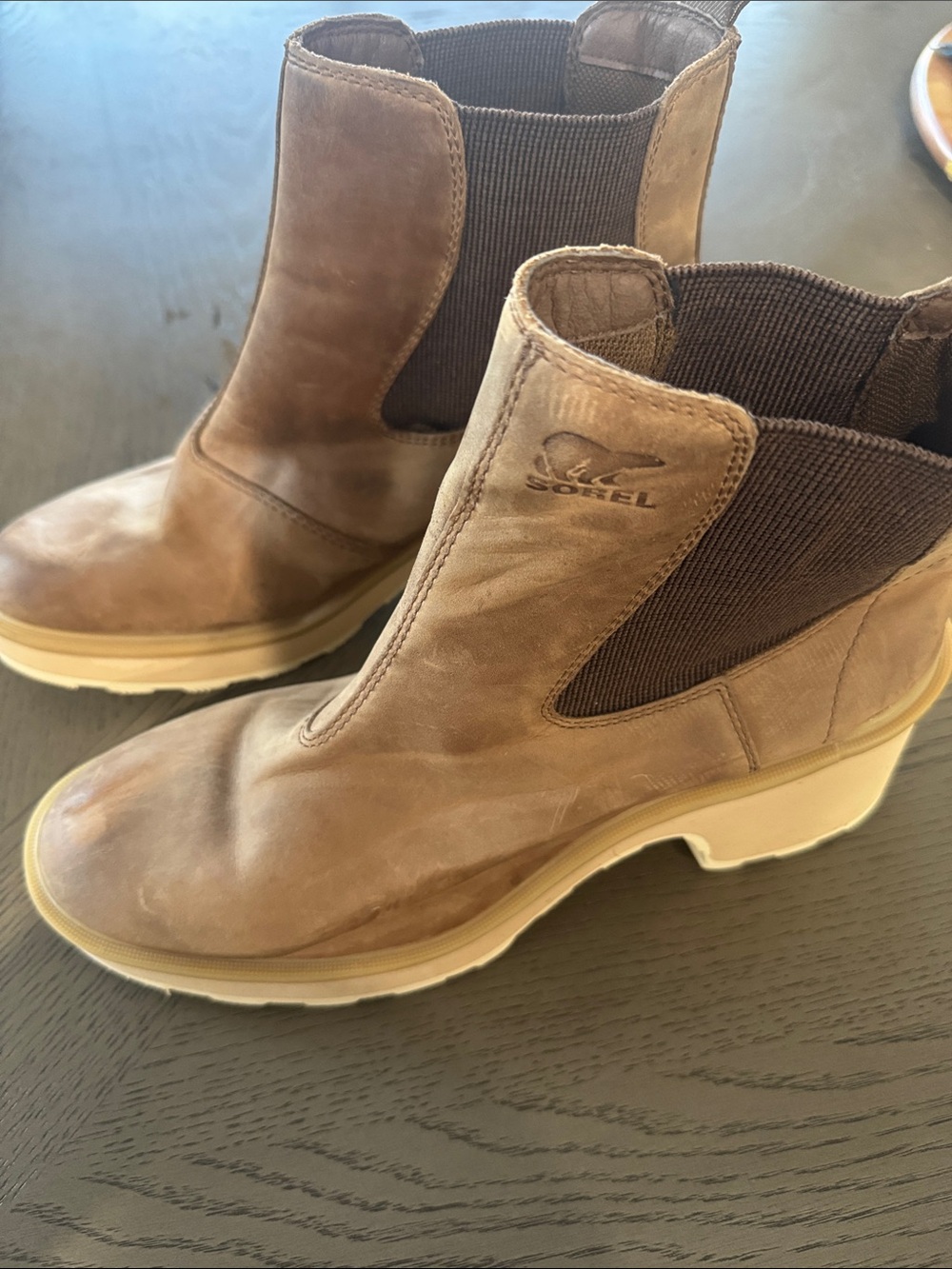 Sorel Women's Brown Leather Chelsea Ankle Boots size 11